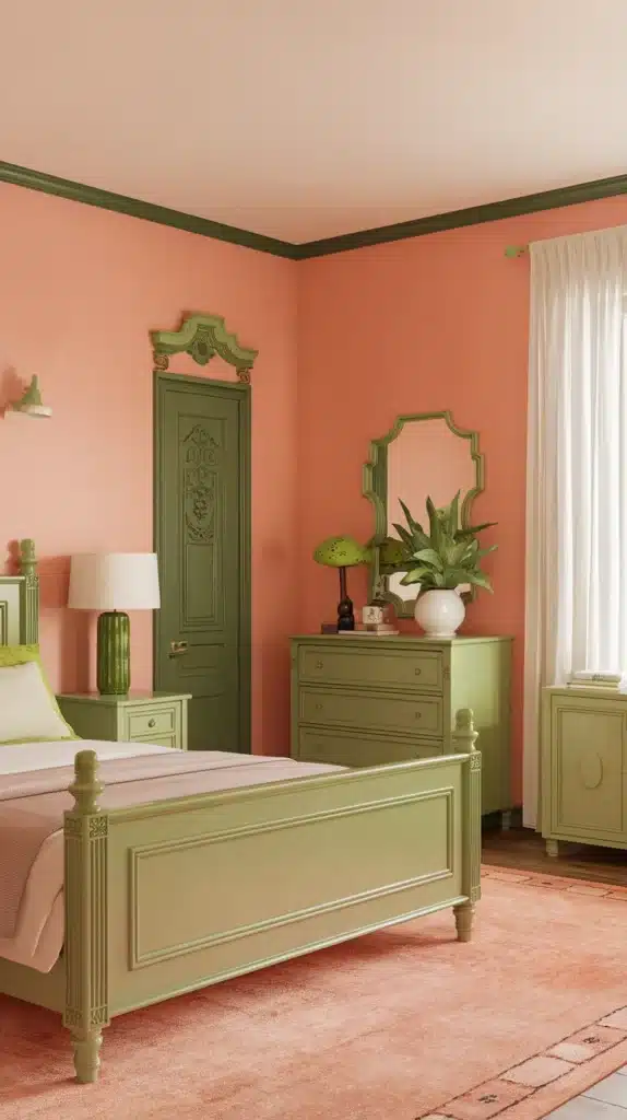 25 Peach Bedroom Ideas That'll Make You Dream of Summer (You Won't Believe #12!) Peach and Green Bedroom
