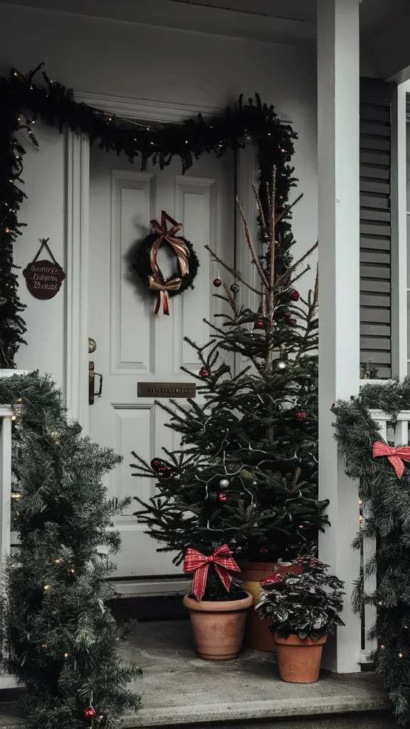 christmas porch decor apartment