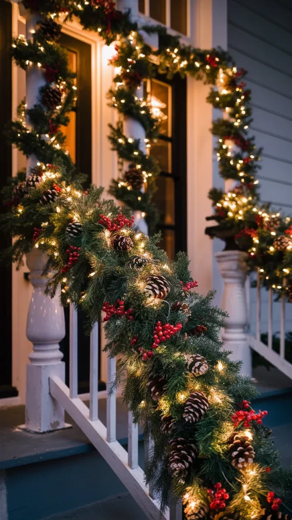 christmas porch decor garland