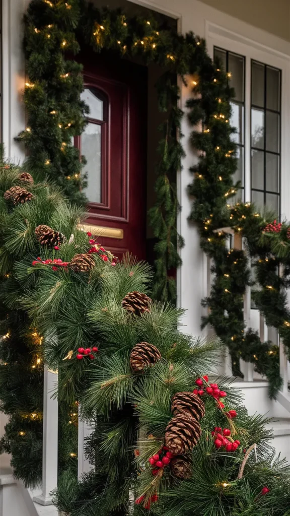 christmas porch decor garland