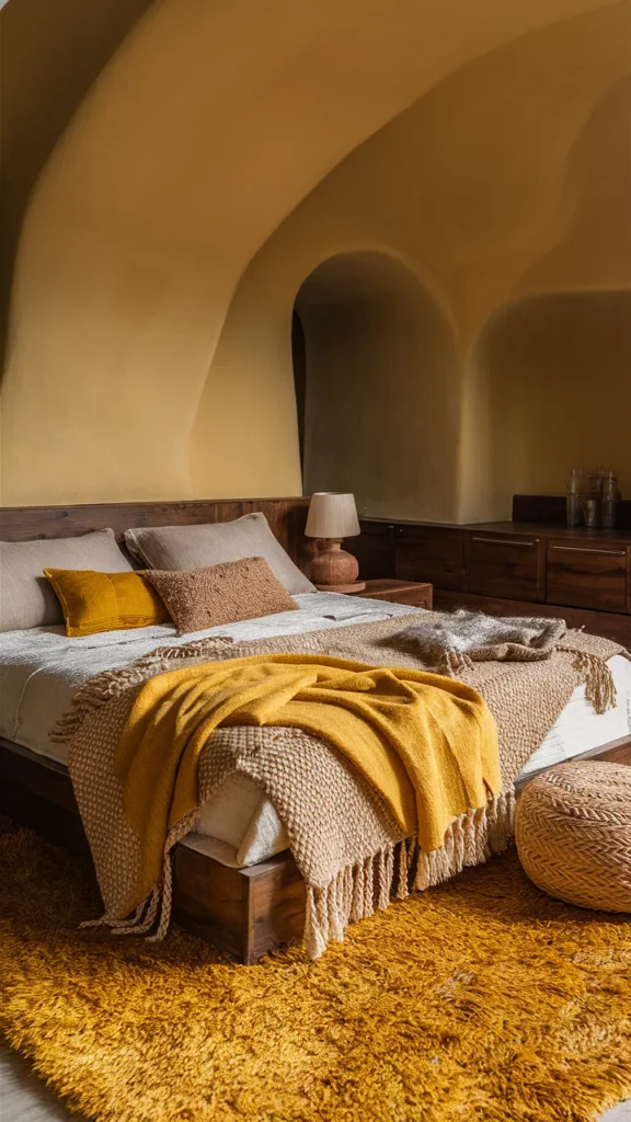 earthy yellow bedroom ideas