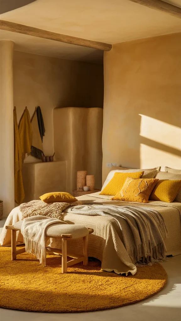 earthy yellow bedroom ideas