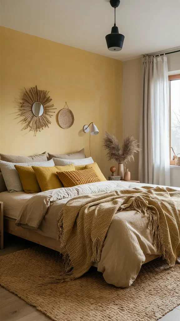 earthy yellow bedroom ideas