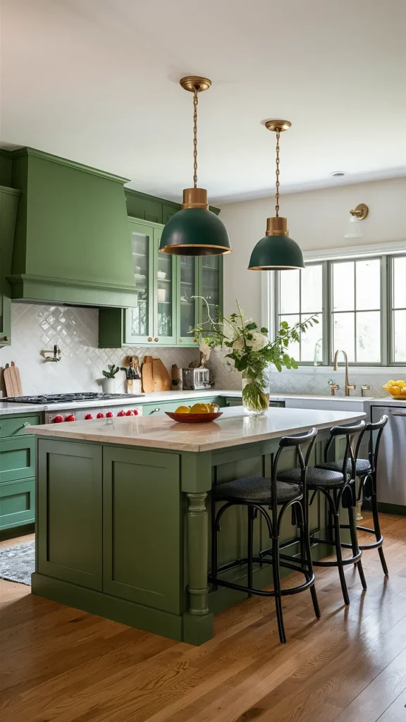 kitchen island ideas green