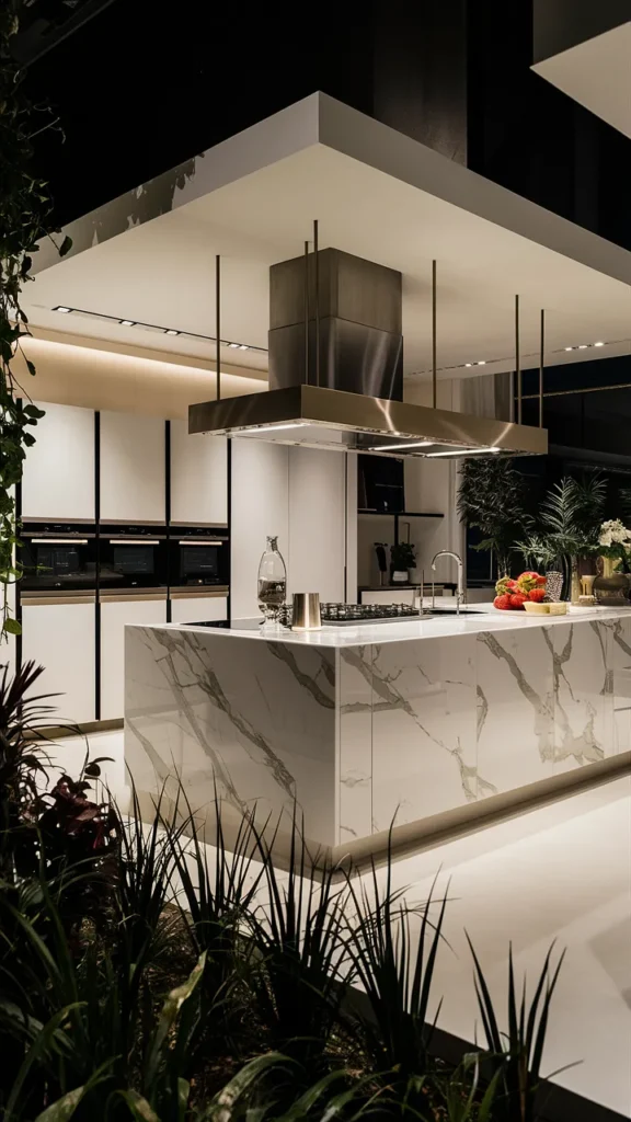 kitchen island ideas marble white