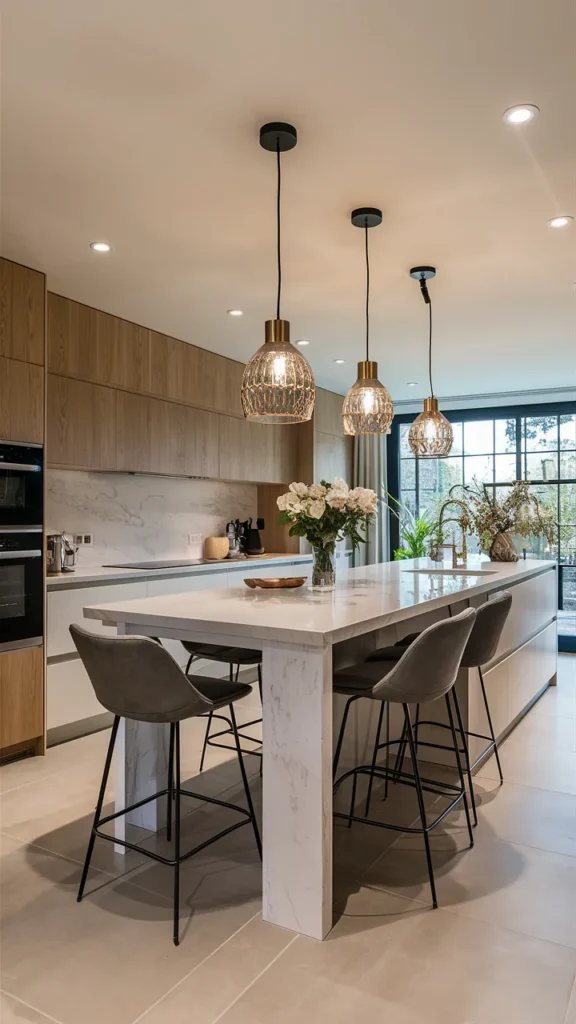 kitchen island ideas marble white