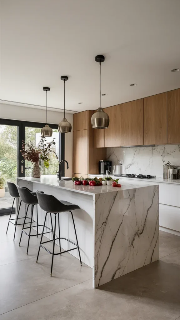 kitchen island ideas marble white