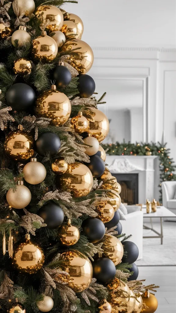 christmas tree gold black