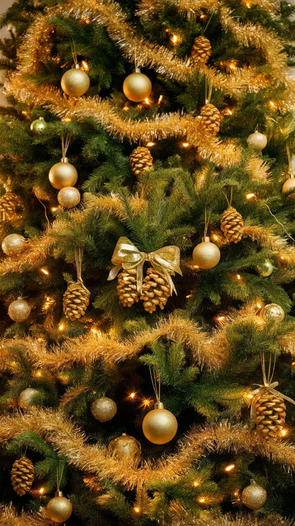 christmas tree gold green