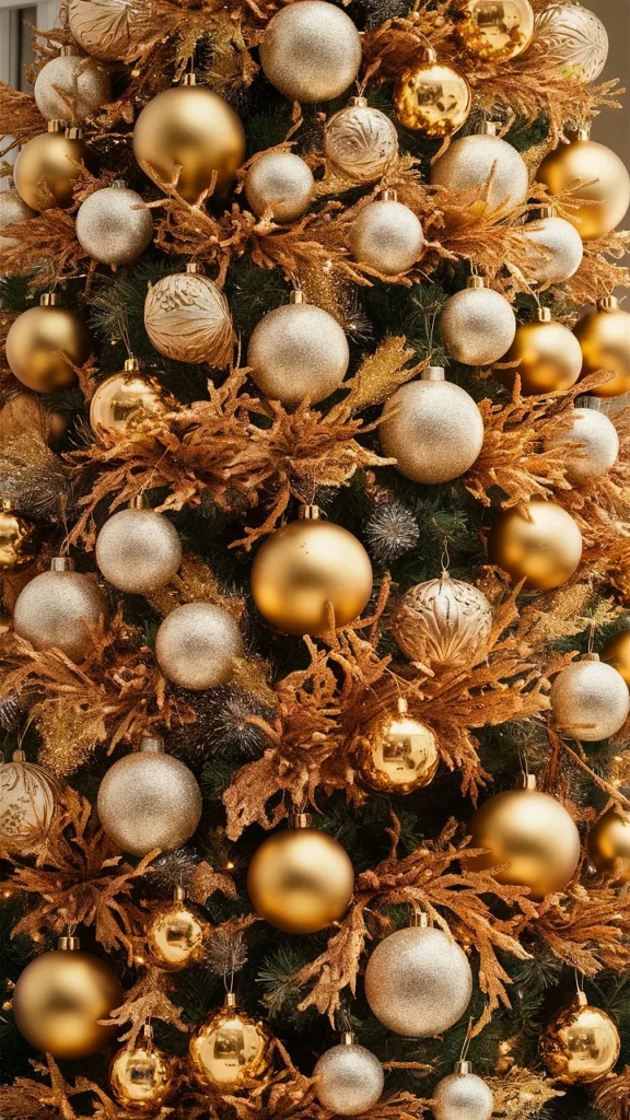 christmas tree gold ornaments
