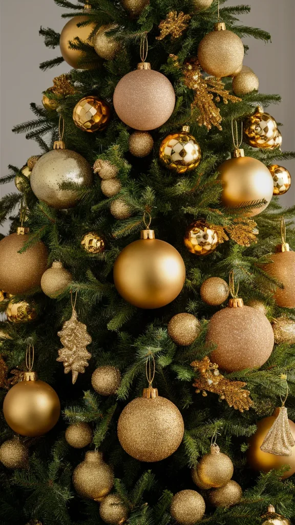 christmas tree gold ornaments