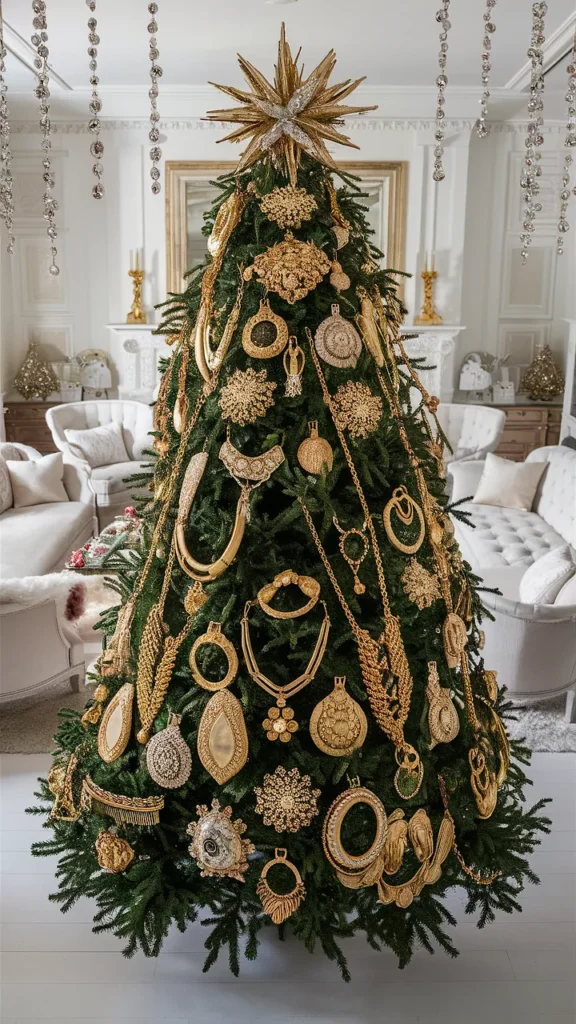 christmas tree jewelry gold