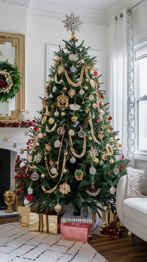 christmas tree jewelry gold