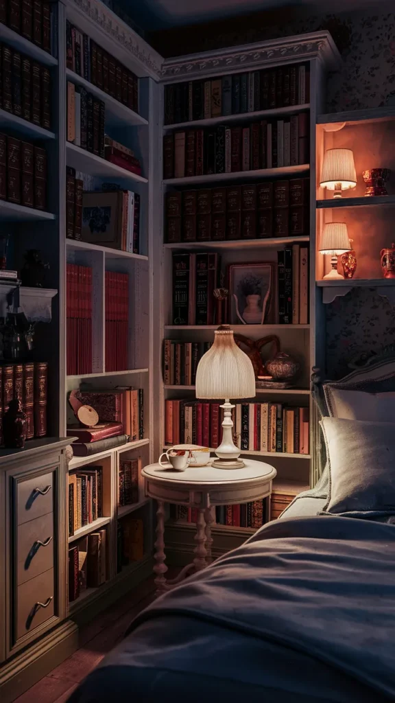 cottage core x dark academia bedroom