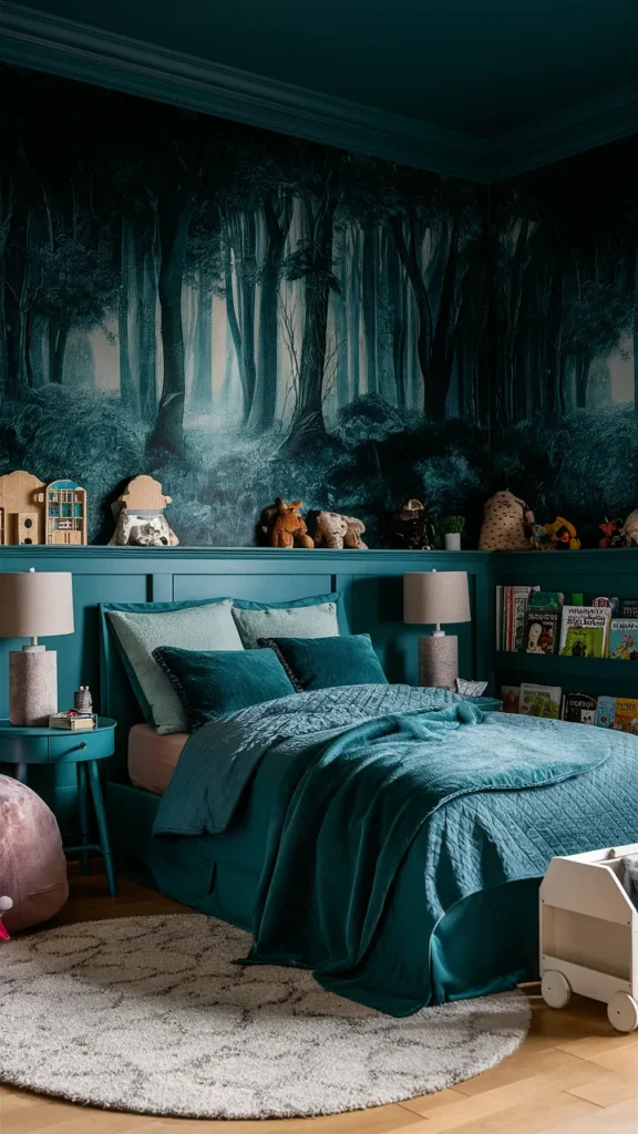 dark teal bedroom kids