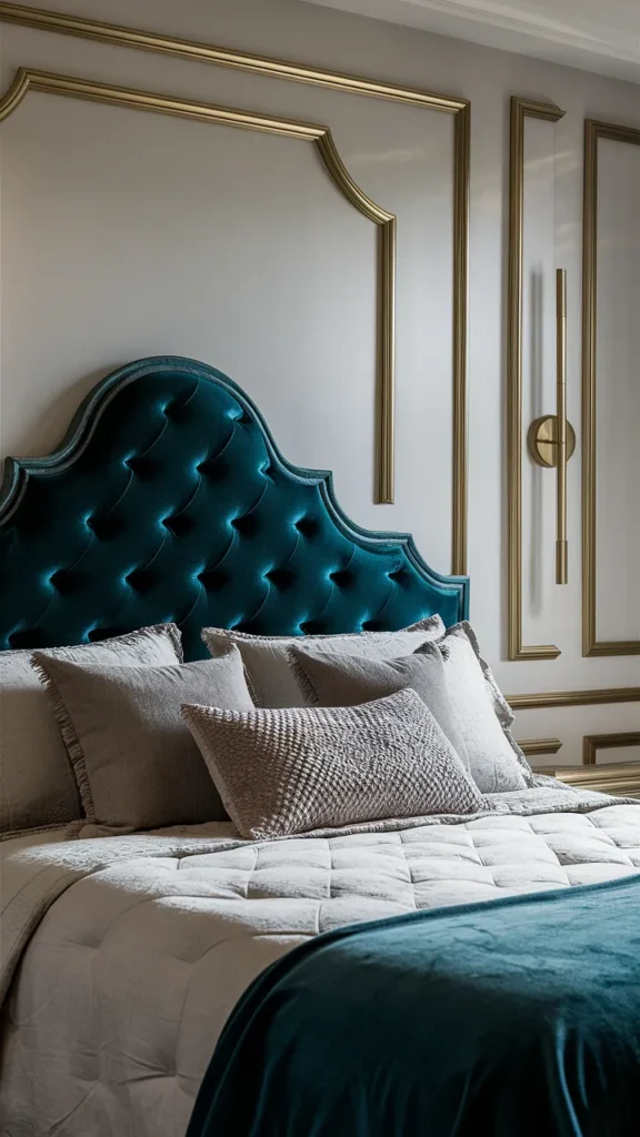 dark teal headboard bedroom ideas