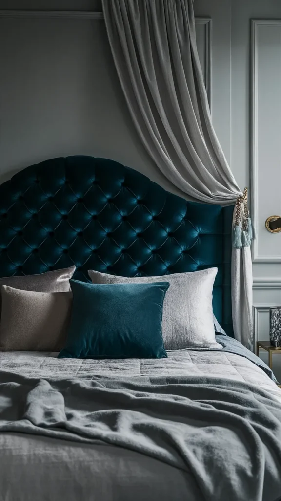 dark teal headboard bedroom ideas