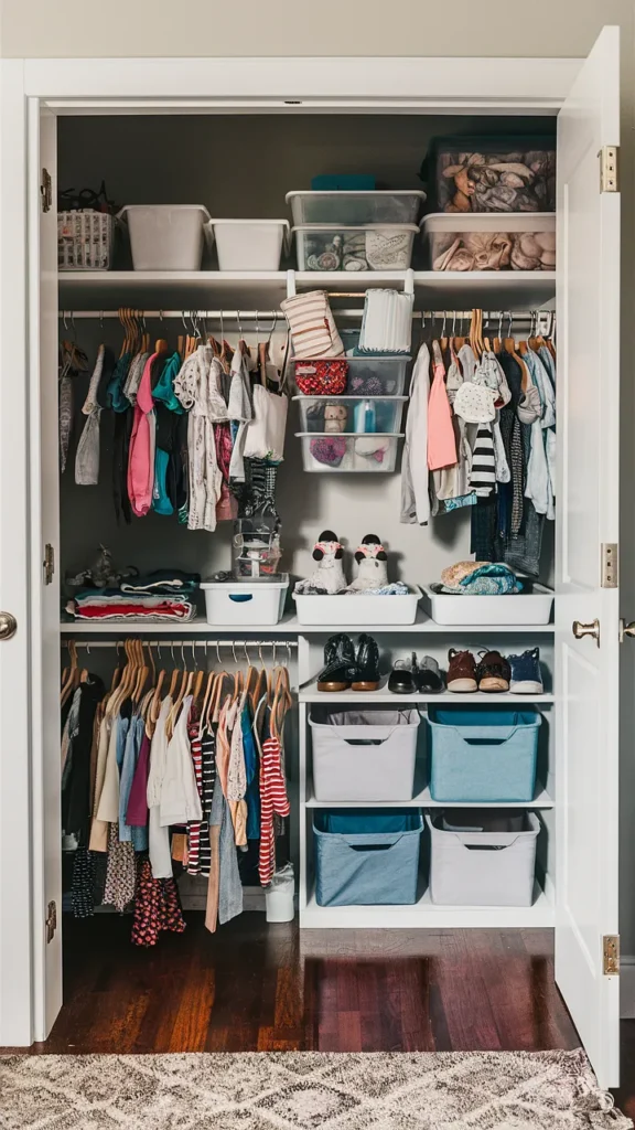easy nursery closet organization