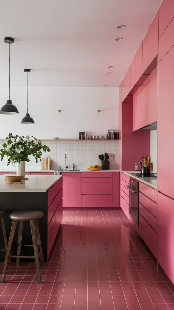 kitchen ideas pink floor