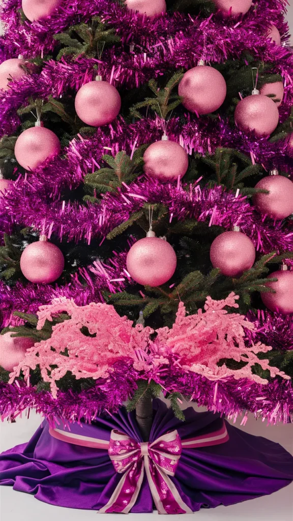 christmas tree pink purple