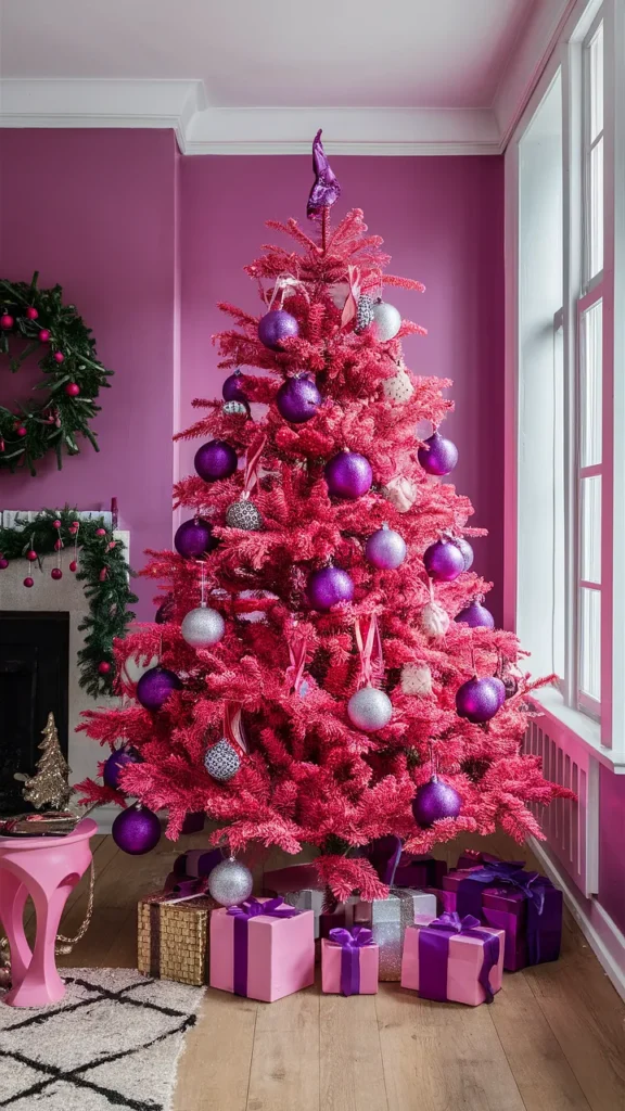 christmas tree pink purple
