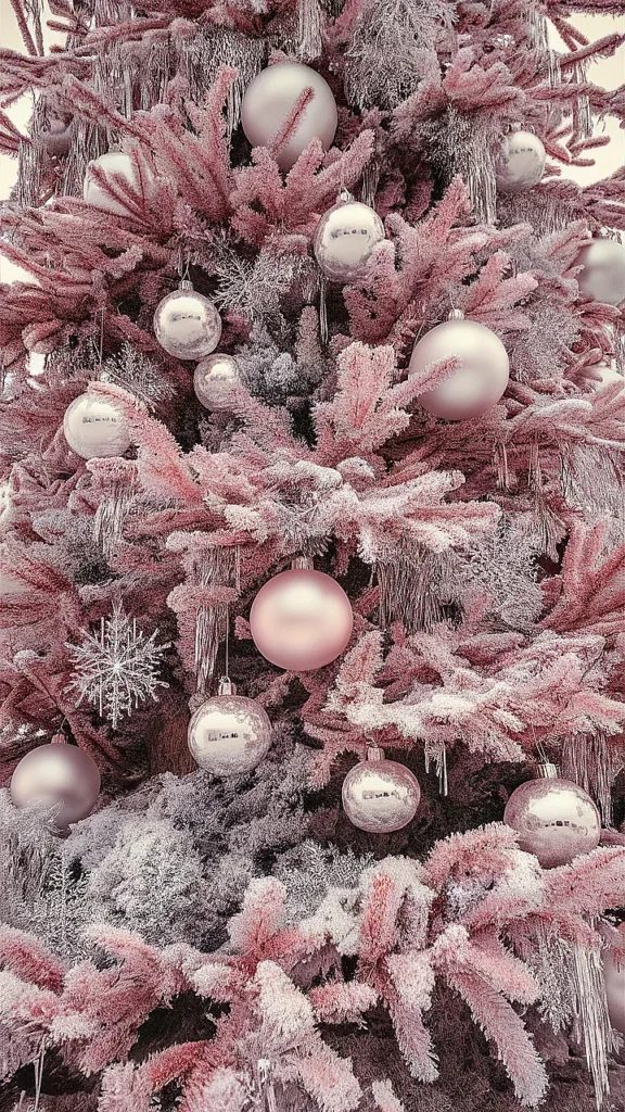 Christmas Tree Pink Silver