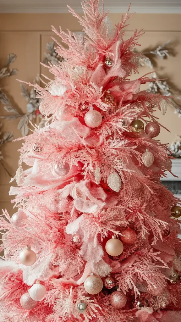 elegant christmas tree color schemes pink