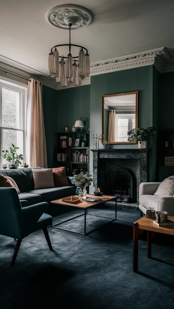 living room inspiration dark carpet