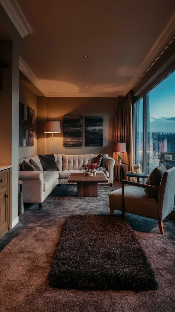 living room inspiration dark carpet