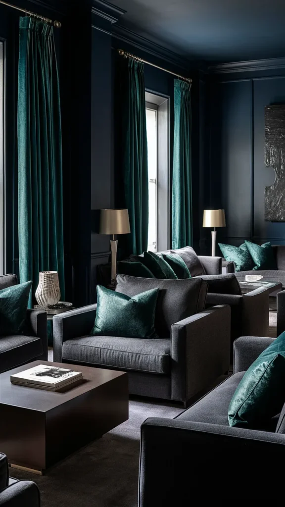 living room inspiration dark colors