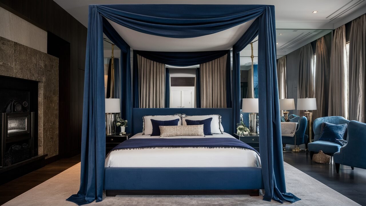 Navy Art Deco Bedroom
