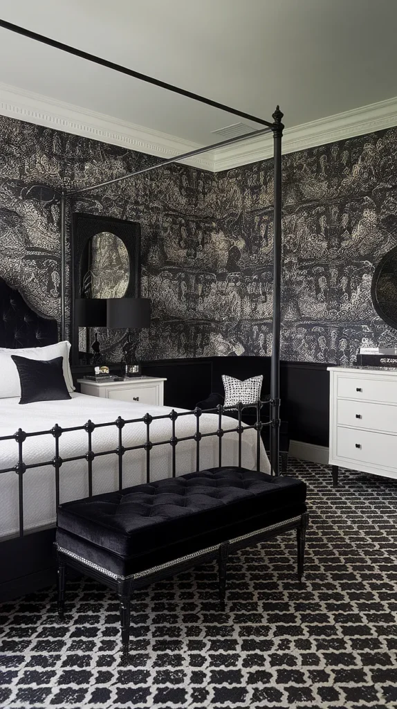 dark feminine bedroom luxe