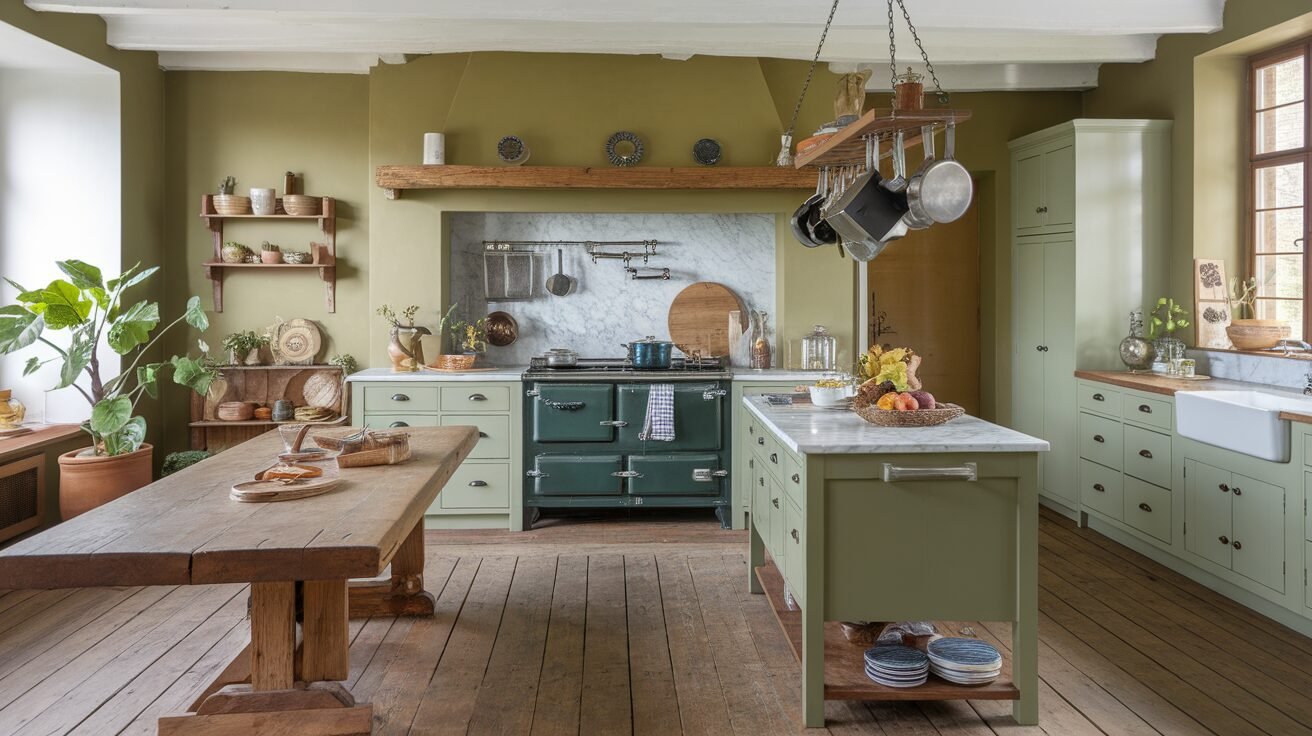 olive green kitchens