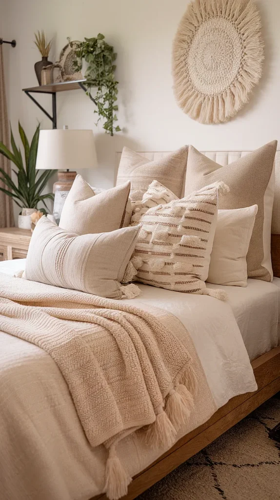 Different Boho Bedroom Pillow Sizes