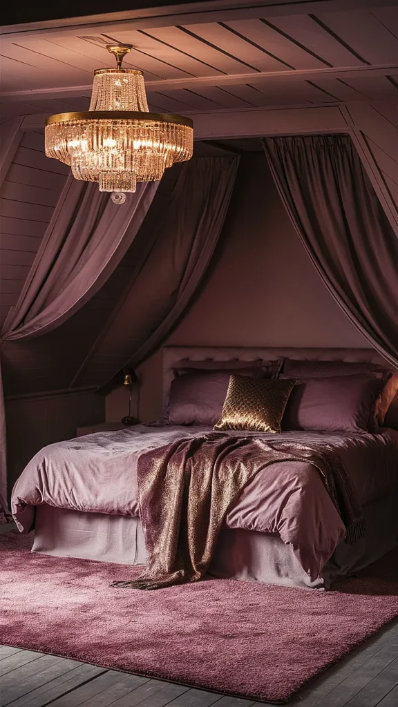 moody romantic bedroom mauve