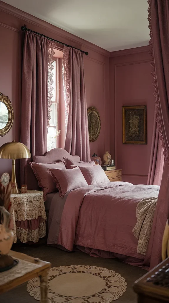 moody romantic bedroom mauve