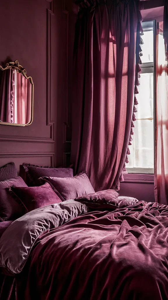 moody romantic bedroom mauve