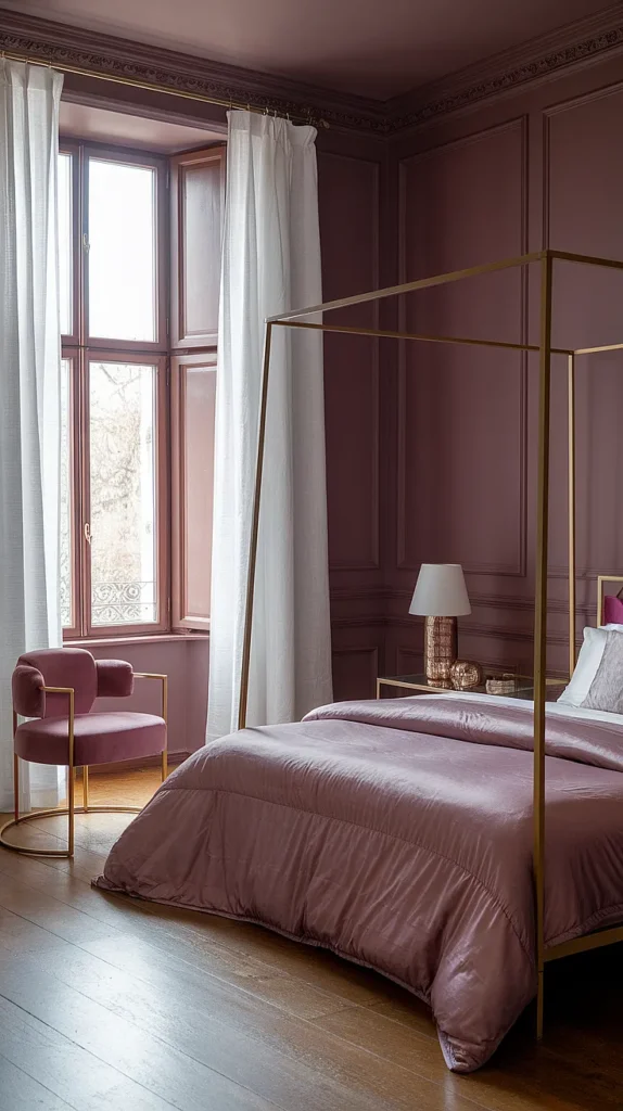 moody romantic bedroom mauve