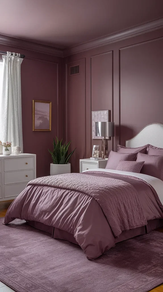 moody romantic bedroom mauve