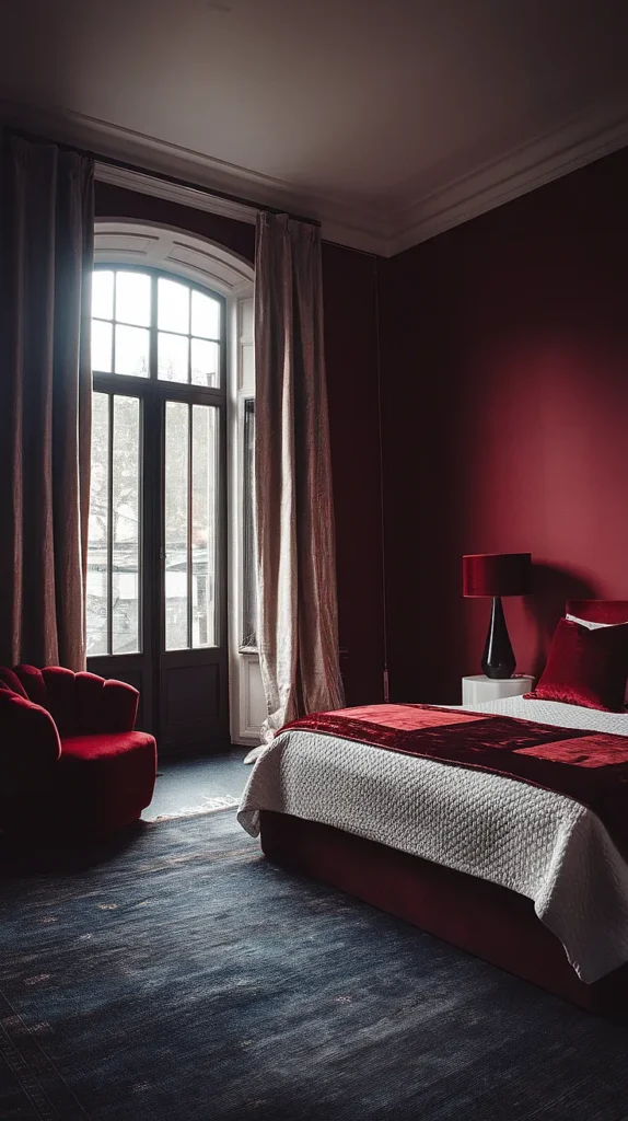 moody romantic bedroom red
