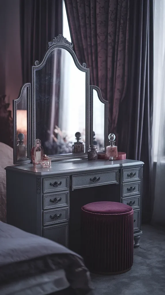 moody romantic bedroom vanity