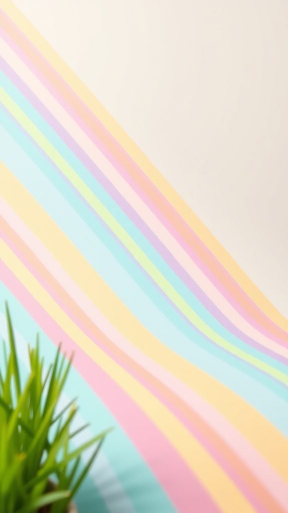 Pastel rainbow stripes wallpaper with soft colors