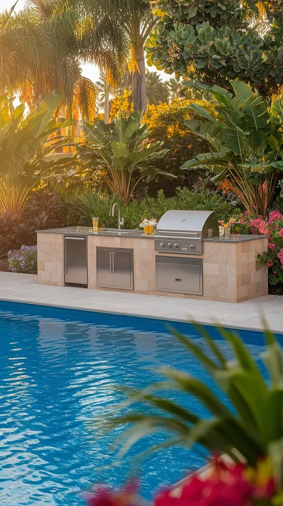 17 Stunning Luxury Outdoor Kitchen Designs That Will Transform Your Backyard into a Culinary Paradise! luxury outdoor kitchen and pool