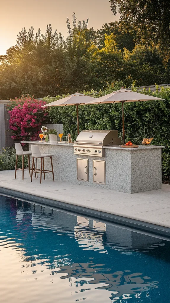 17 Stunning Luxury Outdoor Kitchen Designs That Will Transform Your Backyard into a Culinary Paradise! luxury outdoor kitchen and pool