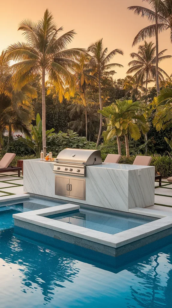 17 Stunning Luxury Outdoor Kitchen Designs That Will Transform Your Backyard into a Culinary Paradise! luxury outdoor kitchen and pool
