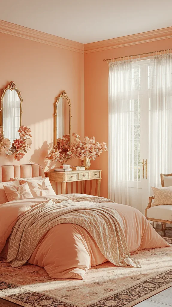 peach bedroom