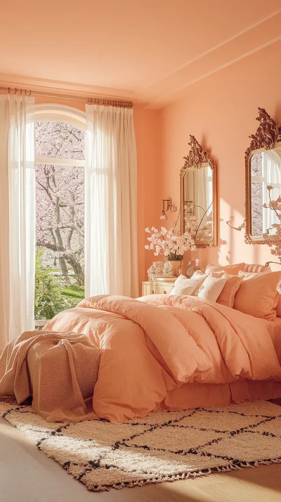 peach bedroom