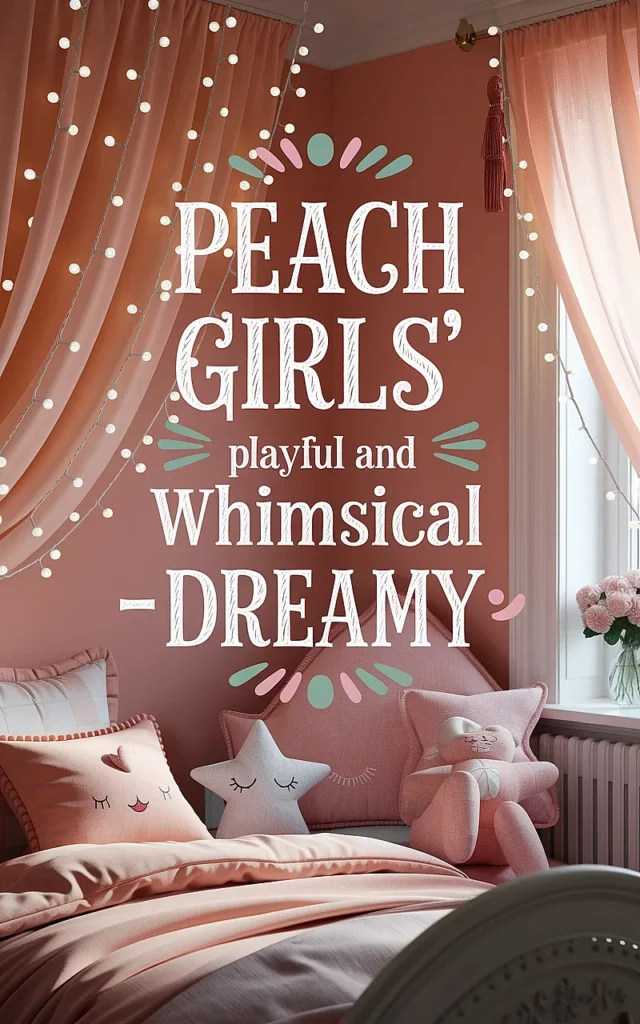 peach girls bedroom