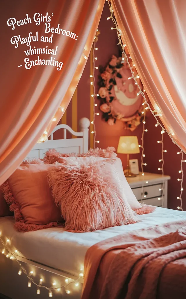 peach girls bedroom
