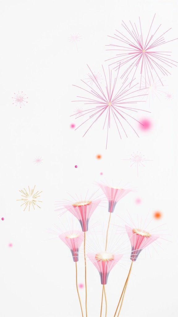Colorful firecracker design for 4th of July phone wallpaper